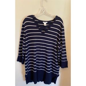 Striped Top w/ Crisscross